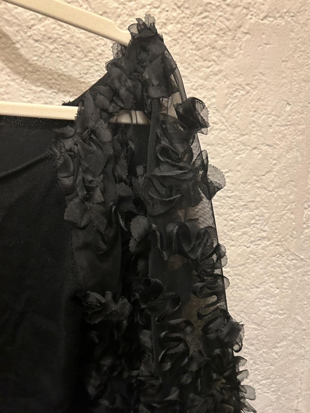 Marc New York Black Ruffle Mesh Sleeve Blouse - Picture 3 of 4
